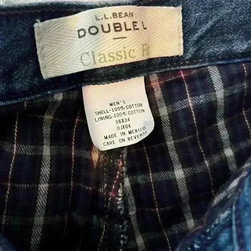 Men's L. L. Bean Double L  Classic Fit, Flannel-Lined Jeans Size 36x34 - Picture 4 of 7